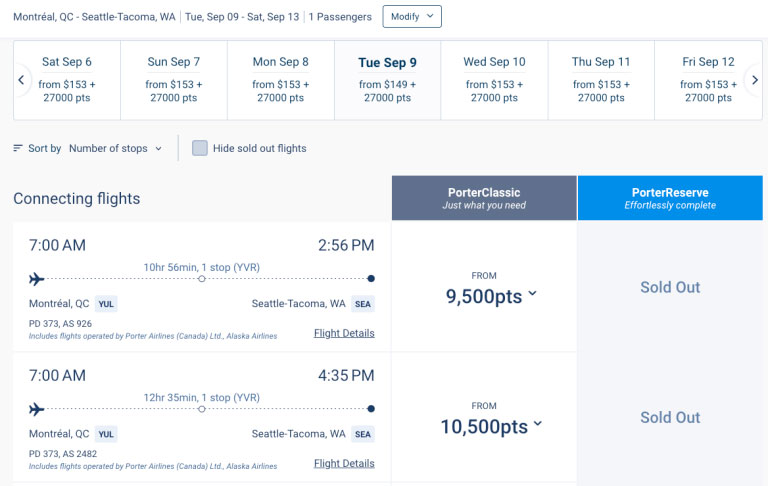 Porter Airlines Alaska Example